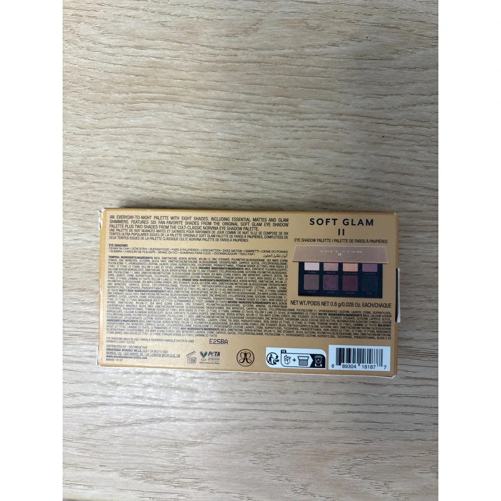Anastasia Beverly Hills Soft Glam II Mini Eyeshadow Palette 8 Shades New in Box